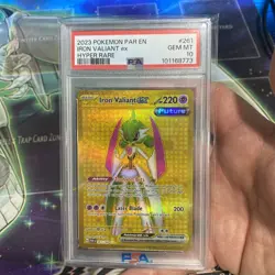 2023 Pokemon Iron Valiant ex Hyper Rare GEM MT 10 PSA Graded Card 261/182 - Image 1