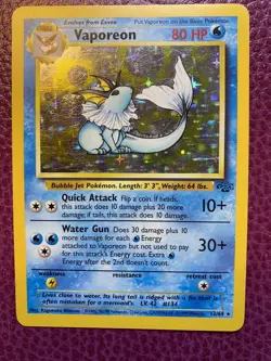 Vaporeon 12/64 Holo Card Jungle LP/MP Pokemon TCG - Image 1