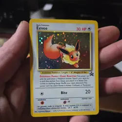 Pokemon TCG Eevee #11 Black Star Holo Promo Card 1999 WOTC MP Swirl - Image 1