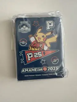 Pokemon World Championships 2025 Varsity Pikachu Card Sleeves Anaheim Exclusive - Image 1