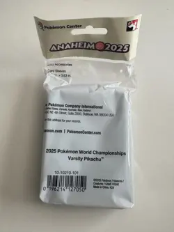 Pokemon World Championships 2025 Varsity Pikachu Card Sleeves Anaheim Exclusive - Image 2
