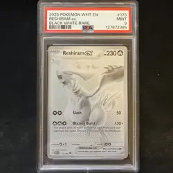 Pokemon TCG Reshiram EX White Flare Holo Card 173/086 SV PSA 9 Mint - Image 1