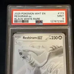 Pokemon TCG Reshiram EX White Flare Holo Card 173/086 SV PSA 9 Mint - Image 2