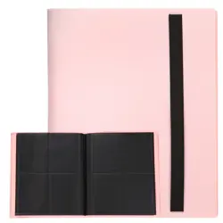 4 Pocket Trading Card Binder 160 Side-Loading Card Binder for Game Cards, Pink - Image 1