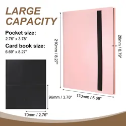 4 Pocket Trading Card Binder 160 Side-Loading Card Binder for Game Cards, Pink - Image 2