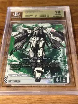 Wing Gundam Alt Art LR+ BGS 10 Pristine Gundam Card Game Edition Beta - Image 3