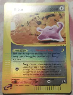 Pokemon Card-Ditto-Skyridge-Holo Reverse-51/144-ENG-LP - Image 1