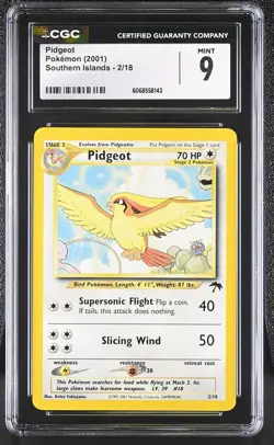 CGC 9 MINT Pidgeot 2001 Southern Islands 2/18 Pokemon Card - Image 1