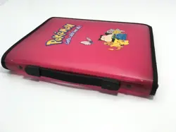 Vintage 1998 Pokemon 3-Ring Card Binder w/ Zipper Handle Pink Red Translucent - Image 5