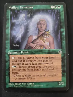 MTG Willow Priestess Homelands Faerie NM/EX - Image 1