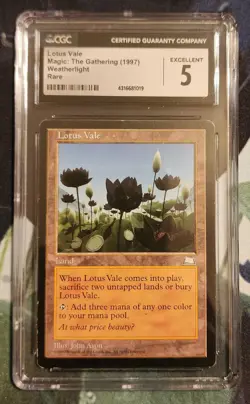 MTG - Lotus Vale - Weatherlight Regular - CGC 5 EX - Graded Magic The Gathering - Image 1