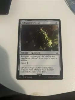 Whispersilk Cloak 0292 Non Foil Uncommon LOTR Commander MTG Near Mint - Image 1