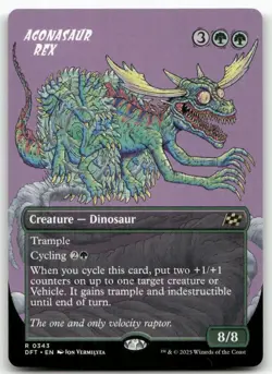 Agonasaur Rex (Borderless) #343 MTG Aetherdrift NM X1 - Image 1