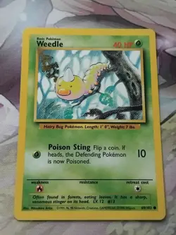 Pokemon TCG Weedle Base Set 69/102 Regular MP. - Image 1