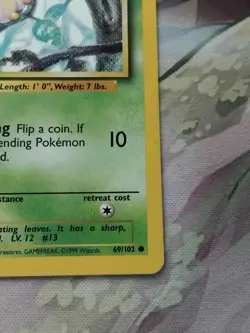 Pokemon TCG Weedle Base Set 69/102 Regular MP. - Image 5