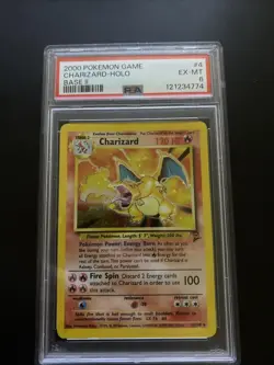 2000 POKEMON BASE SET 2 #4 CHARIZARD-HOLO PSA 6 - Image 1