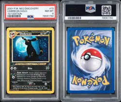 POKEMON 1ST EDITION NEO DISCOVERY HOLO UMBREON 13/75 PSA 8 TAIL 🌀 SWIRL - Image 2