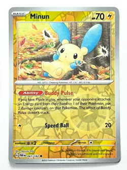 Minun 061/182 Reverse Holo Common - Paradox Rift Pokemon Pack Fresh Near Mint NM - Image 5