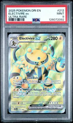 2025 POKEMON DRI EN-DESTINED RIVALS ULTRA RARE #212 ELECTIVIRE EX PSA 9 - Image 1