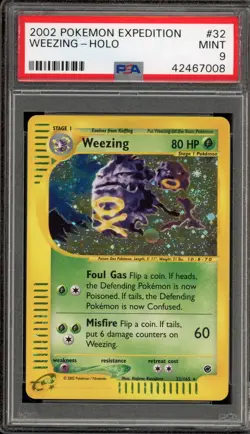 Pokemon Weezing Expedition Holo Rare #32 PSA 9 Mint - Image 1