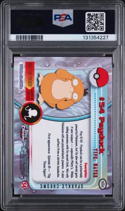 2000 Topps Chrome Psyduck Pokemon T.V. Sparkle Chrome - PSA 8 - Low Pop - Image 2