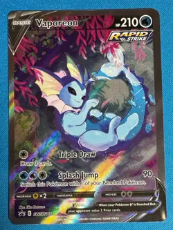 💧 VAPOREON V 💧 2021 Pokemon Sword Shield PREMIUM COLLECTION SWSH181 Promo 📈 - Image 1