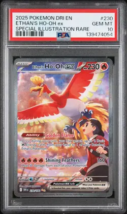 2025 POKEMON DRI EN-DESTINED RIVALS #230 ETHAN'S HO-OH EX PSA 10 - Image 1