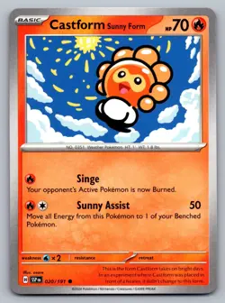 Pokemon TCG SV08: Surging Sparks Castform Sunny Form 020/191 - Image 1