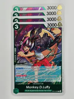 One Piece - 4x OP14-034 Monkey.D.Luffy - Rare - Image 1