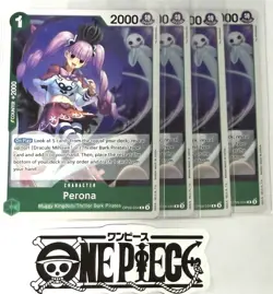 4x One Piece OP09-034 R Perona - Foil - English - Play Set - TCG - NM/M - Image 1