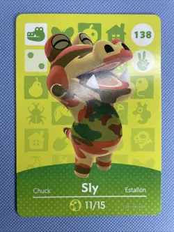 Sly #138 Animal Crossing Amiibo Card Authentic Series 2 MINT NEVER SCANNED - Image 1