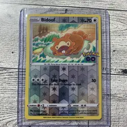 Pokemon TCG Bidoof Reverse Holo Common Card 059/078 Pokemon Go - Image 1