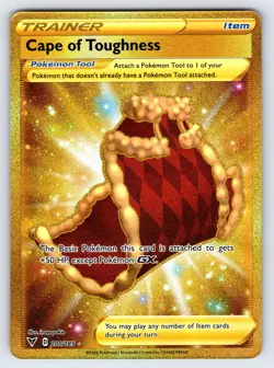 Cape of Toughness 200/185 2020 Vivid Voltage Pokemon Card Gold Secret Rare - Nm - Image 1