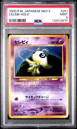 Pokemon PSA 9 Mint Celebi 2000 Neo Revelation Japanese Original Holo Rare Card - Image 1