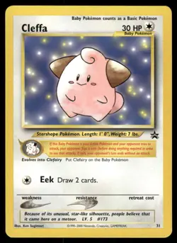 Pokemon Cards Cleffa 31 Wizards Black Star Promos WOTC Promo NM *3 - Image 1