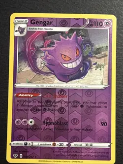 Gengar 085/202 Reverse Holo Foil Pokemon TCG Sword & Shield Card Near Mint NM - Image 1