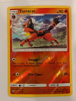 Torracat 16/73 - Shining Legends Pokemon Reverse Holo Foil Nice! - Image 1