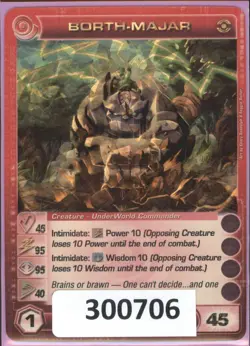(300706) BORTH-MAJAR 45/95/95/40/45 (2 Max Stats) SUPER RARE FOIL Chaotic Card - Image 1
