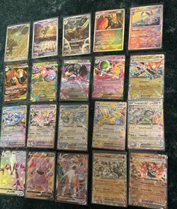 Pokemon TCG 20 Card Assorted Lot Modern Cards Near Mint Full Art Ex V Vmax hits - Image 1