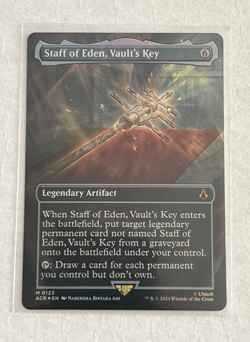 MTG Staff of Eden Vault's Key - Borderless Foil - Assassin's Creed - #123 - Image 1