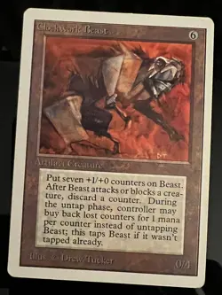 Magic the Gathering MTG Unlimited Clockwork Beast LP+ (Beta Bob) - Image 1