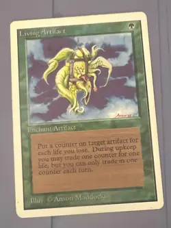 Magic the Gathering MTG Unlimited Living Artifact LP (Beta Bob) - Image 1