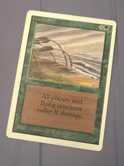 Magic the Gathering MTG Unlimited Hurricane NM- (Beta Bob) - Image 1