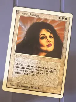 Magic the Gathering MTG Unlimited Reverse Damage LP+ (Beta Bob) - Image 1