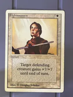 Magic the Gathering MTG Unlimited Righteousness LP+ (Beta Bob) - Image 1