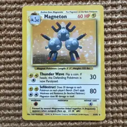 Pokemon TCG Magneton 9/102 Base Set Holo Rare Good Condition - Image 1