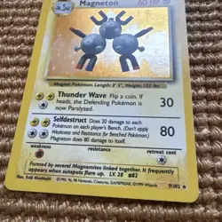 Pokemon TCG Magneton 9/102 Base Set Holo Rare Good Condition - Image 2