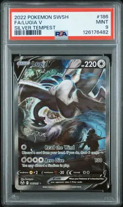 2022 Pokemon Silver Tempest Lugia V 186/195 Full Alternate Alt Art PSA 9 Mint - Image 1