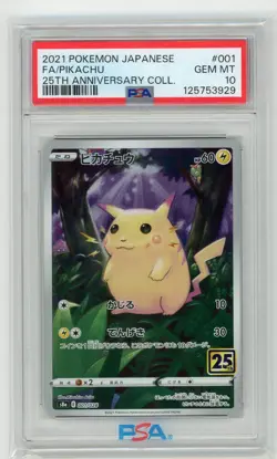 Japanese Pokemon TCG - Pikachu 1/28 - 25th Anniversary - PSA 10 - Image 1