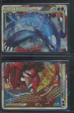 Pokemon TCG Kyogre & Groudon Legend 87/90 88/90 Undaunted Top & Bottom LP - Image 1